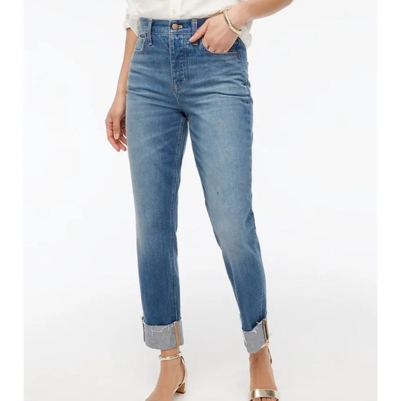 J. Crew Factory Premium Edition high-rise straight jean cabana blue wash 26P - Picture 2 of 10